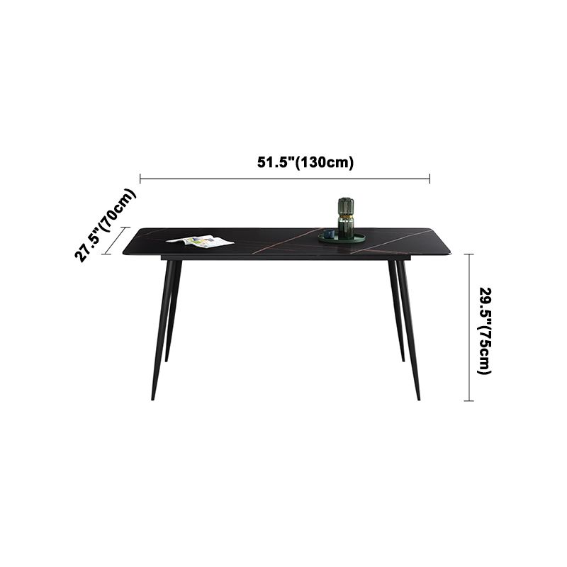 Sintered Stone Industrial Dining Table 4 Legs Base Rectangle Table for Home