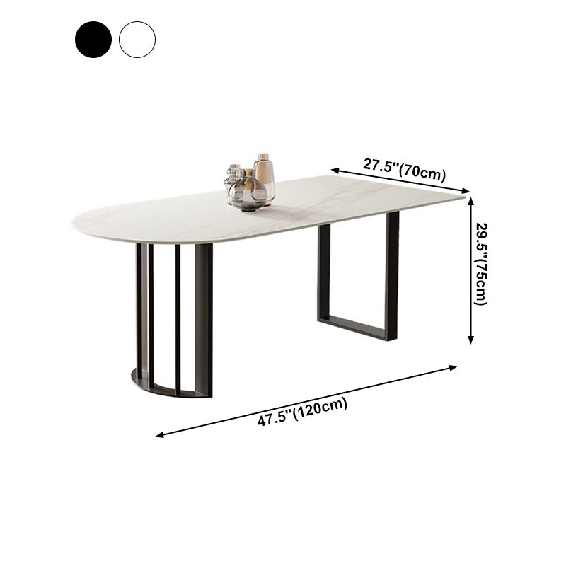 Modern Irregular Sintered Stone Dining Table White Standard Dining Table for Kitchen