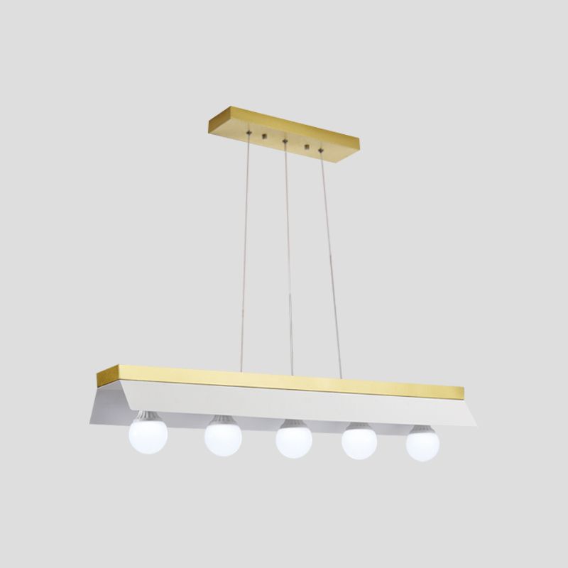 Luce da biliardo a tonalità nera/bianca 3/5 luci illuminazione per isola di legno moderna per il ristorante