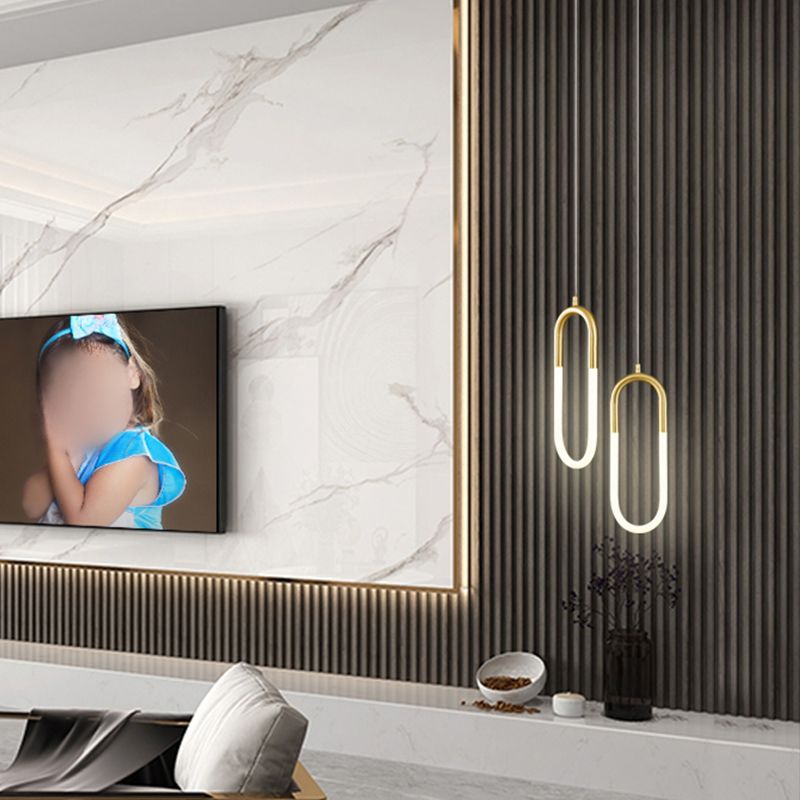 Zeitgenössischer Stil linearer Formpendelleuchten Metallhängelampen