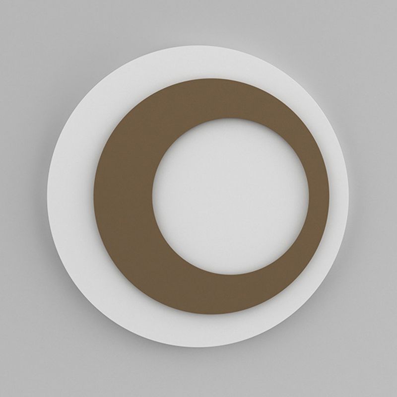 Round LED Wall Lamp 1-Light Modern Wall Mount Lamp with Acrylic Shade for Bedroom