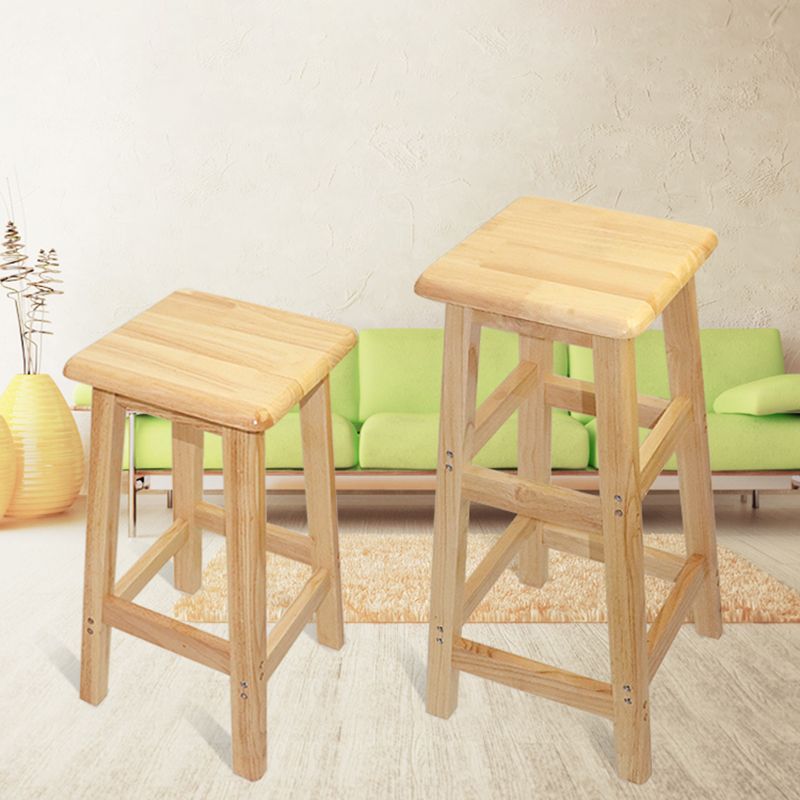 Industrial Solid Wood Bar Stool Backless Counter Stool for Restaurant