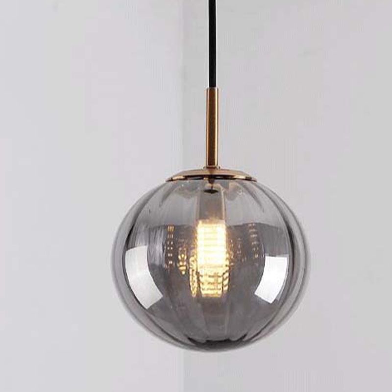 Spherical Shape Hanging Lighting Modern Style Glass 1 Light Hanging Lamp for Bedroom