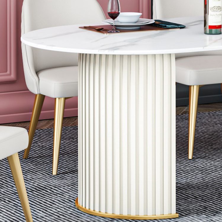 Traditional Luxury Dining Table Oval Sintered Stone Table for Home