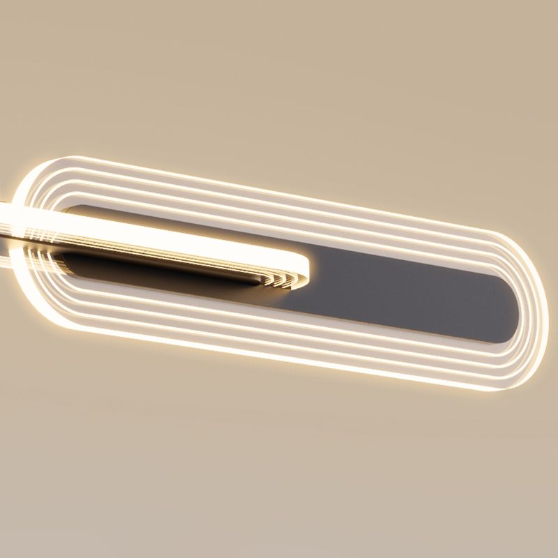 Linear LED Island Light Modern Style Metal Hanging Light for Dining Room