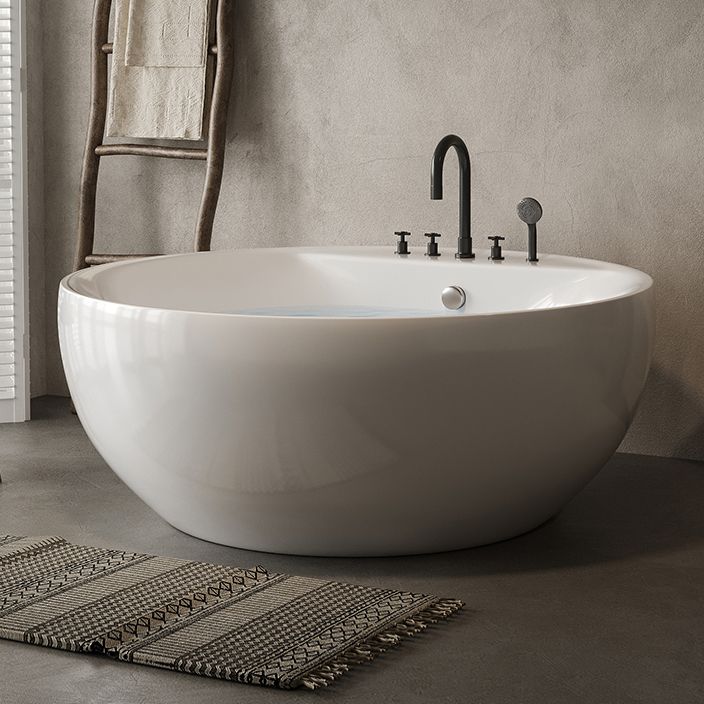 Soaking Antique Finish Round Bathtub Stand Alone Modern Bath Tub