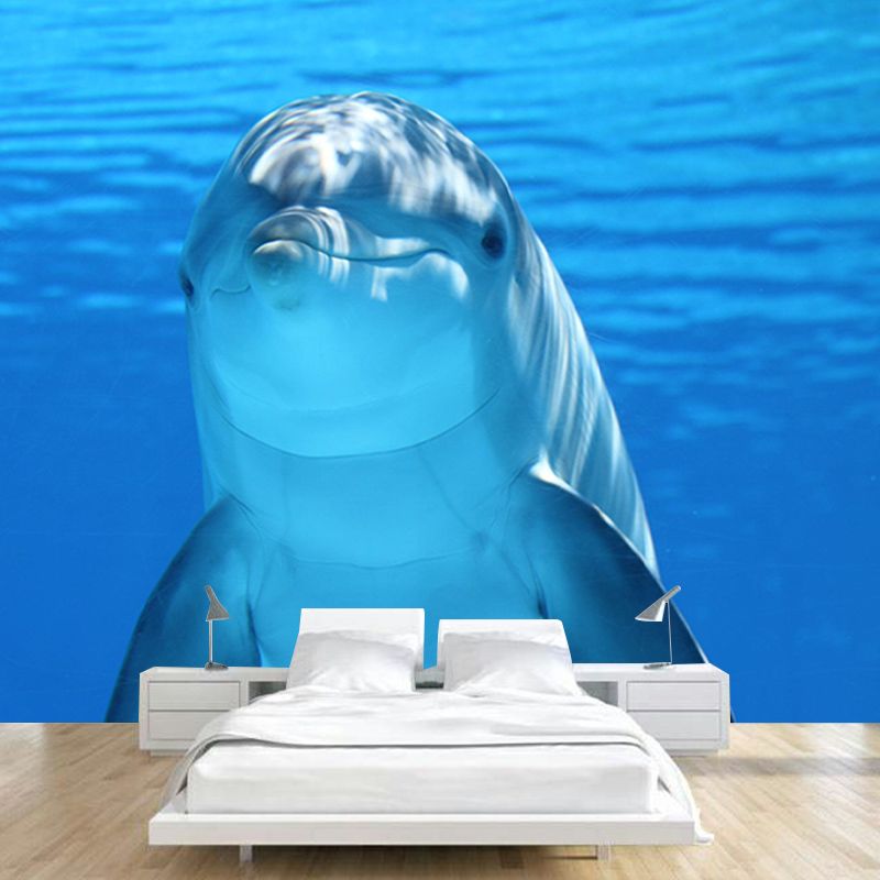 Marine Life Mildew Resistant Wallpaper Sleeping Room Wall Mural