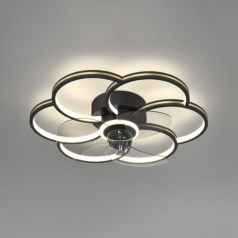 Modern Ceiling Fan Light Multi Light Ceiling Mount Lamp with Silica Gel Shade for Bedroom