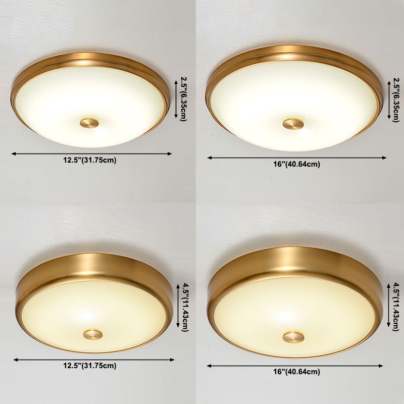 Lampada da incasso rotonda Lampada da incasso tradizionale impermeabile con paralume in vetro