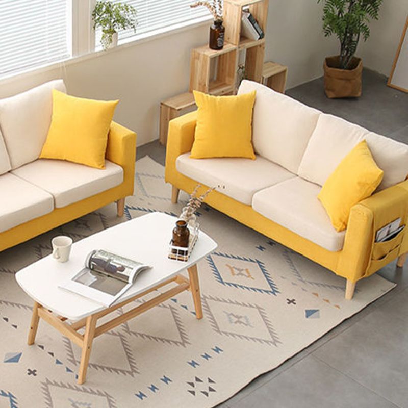 Loose Back Square Arm Sofa Nordic 24.4" D Slipcovered Loveseat