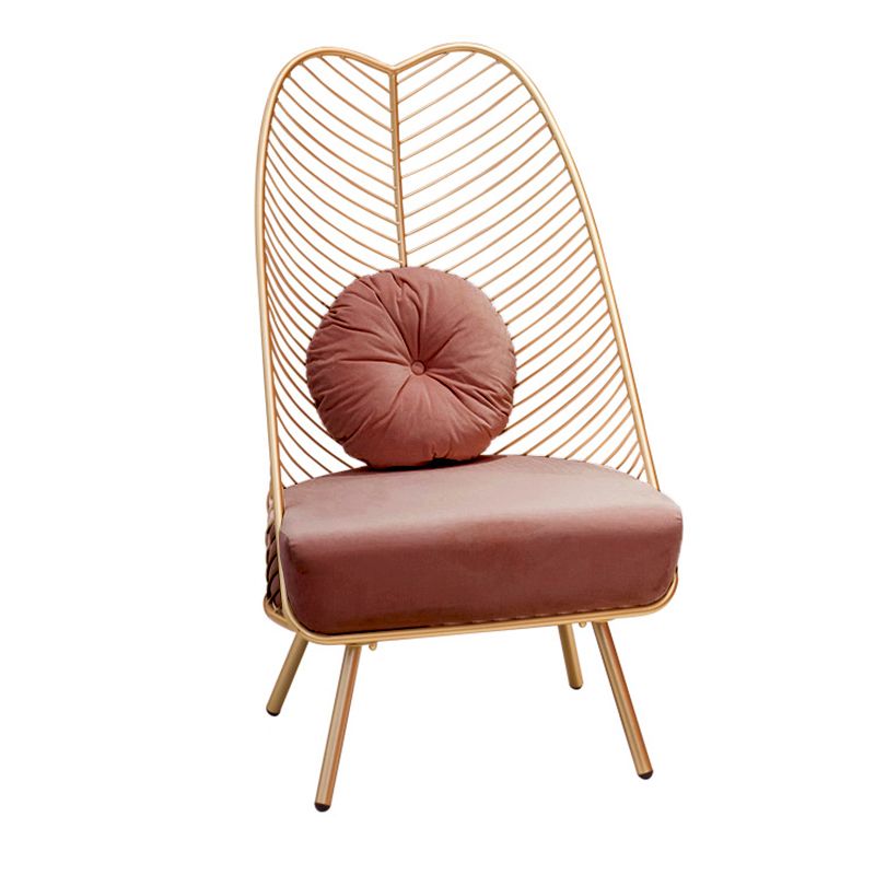 Glam 23.6" Wide Pillow Back Metal Frame 4 Legs Armless Chair