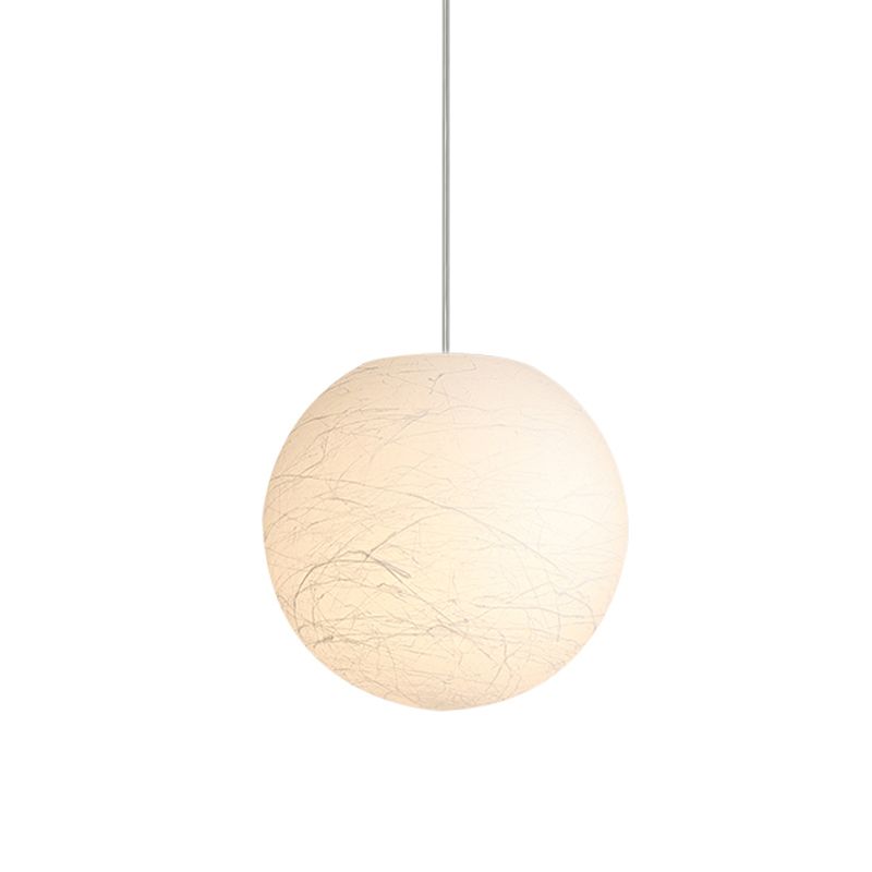 Kugelförmige Decke Anhängerlampe Einfaches Acryl -Einzelbistro -Pendel Licht in Weiß mit strukturierter Oberfläche, 8/12 Zoll Dia