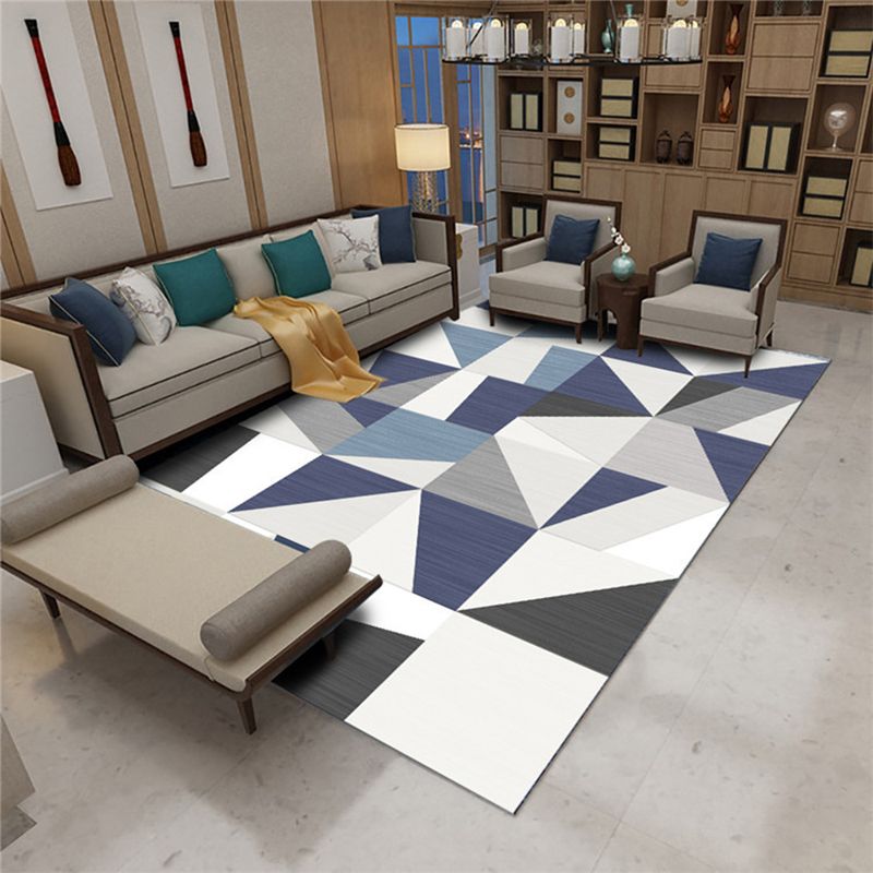 Light Yellow Modern Indoor Rug Polyester Graphic Rug Non-Slip Backing Rug for Living Room