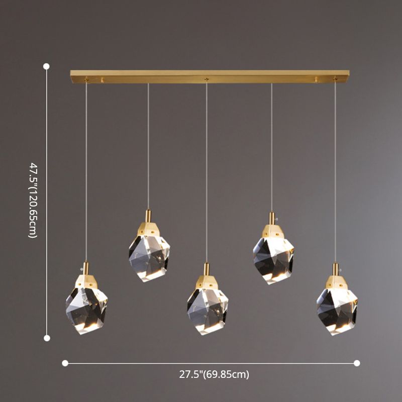 Postmoderne Einfachheit Geometrisch hängende Deckenleuchte Kristall -Aufhängung Anhänger Licht für das Restaurant