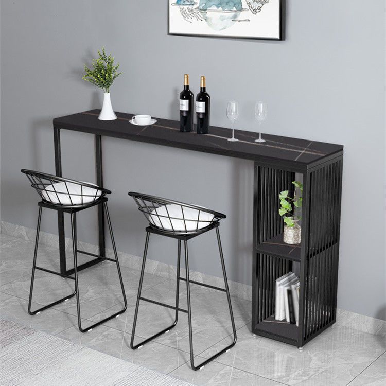 Rectangle Bar Dining Table Contemporary Bar Dining Table with Sled Base