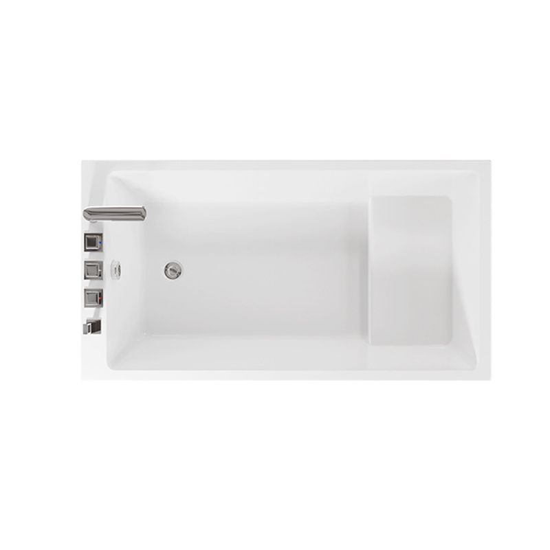 Contemporary Style White Acrylic Tub Rectangular Soaking Tub for Home