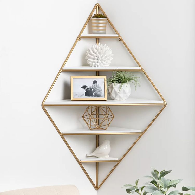 Iron Frame Wall Mounted Bookshelf Industrial Vertical Manufactured Wood Shelf Bookshelf