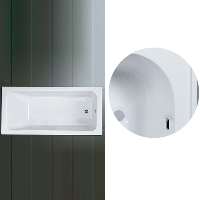 Modern Drop-in Acrylic Bathtub Internal Drain White Soaking Tub
