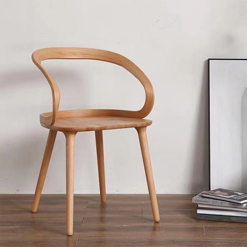 Scandinavian Style Wood Side Dining Chairs Open Back Side Chair