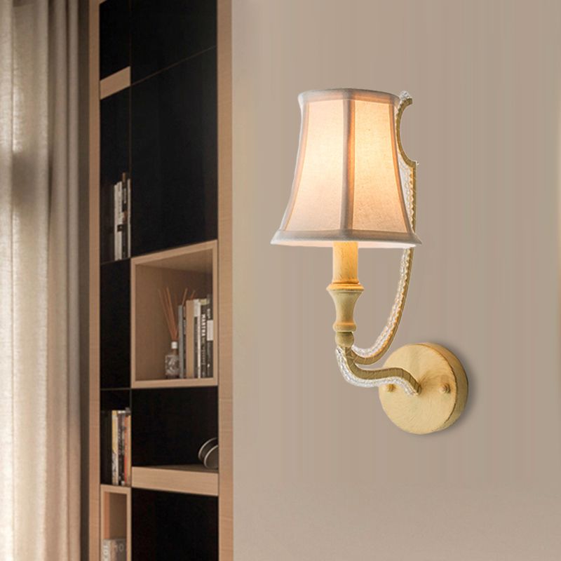 Empire Shade Fabric Mur Murd Light Rustique 1/2 lumières Éclair