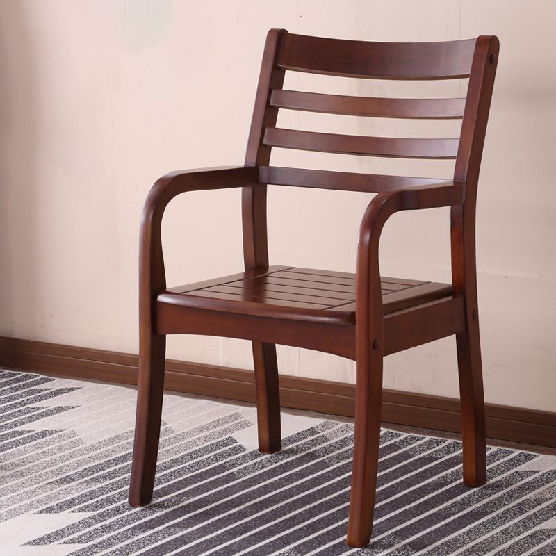 Contemporary Kitchen Wood Square Dining Chair Ladder Back Wood Counter Chair