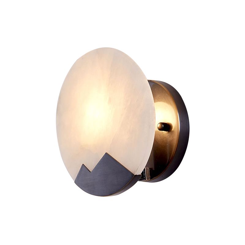 Marble Noir Appiculture lumière circulaire simple tête coloniale floraison murale de montage à l'étude, 8 "/ 10" de largeur