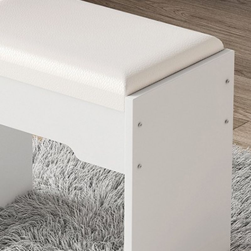 Modern Ottoman Pure Color Rectangle Upholstered Wood Frame Fade Resistant Pouf