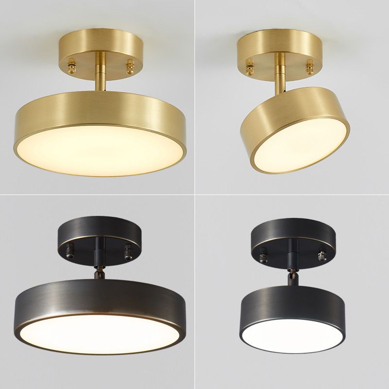 Modern Semi Flush Light Round Ceiling Lighting with Metal for Hallway