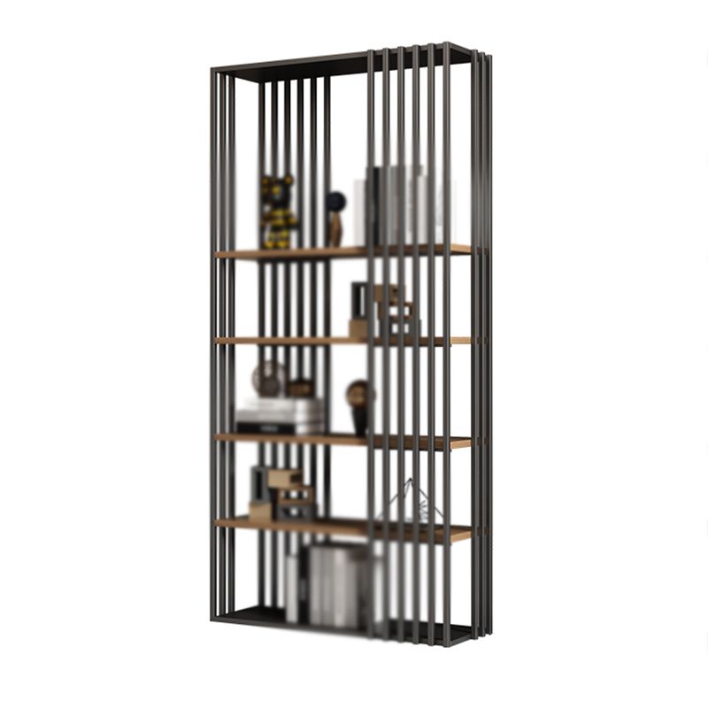 Modern Style 4-Shelf Bookshelf Open Black Shelf Bookcase for Study Room