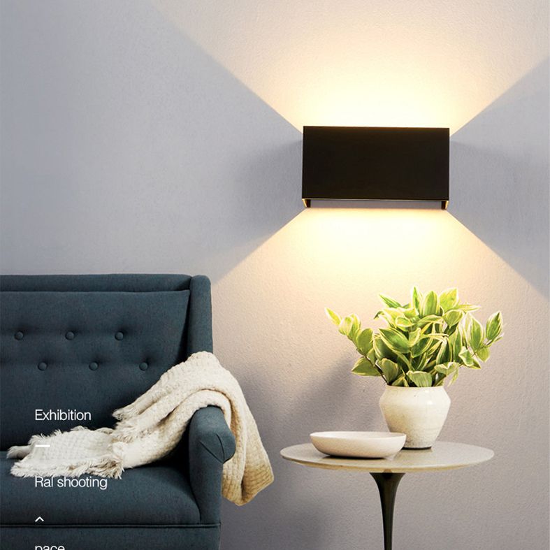 Lámpara montada en la pared rectangular Lámpara de montaje de pared de aluminio moderna para sala de estar