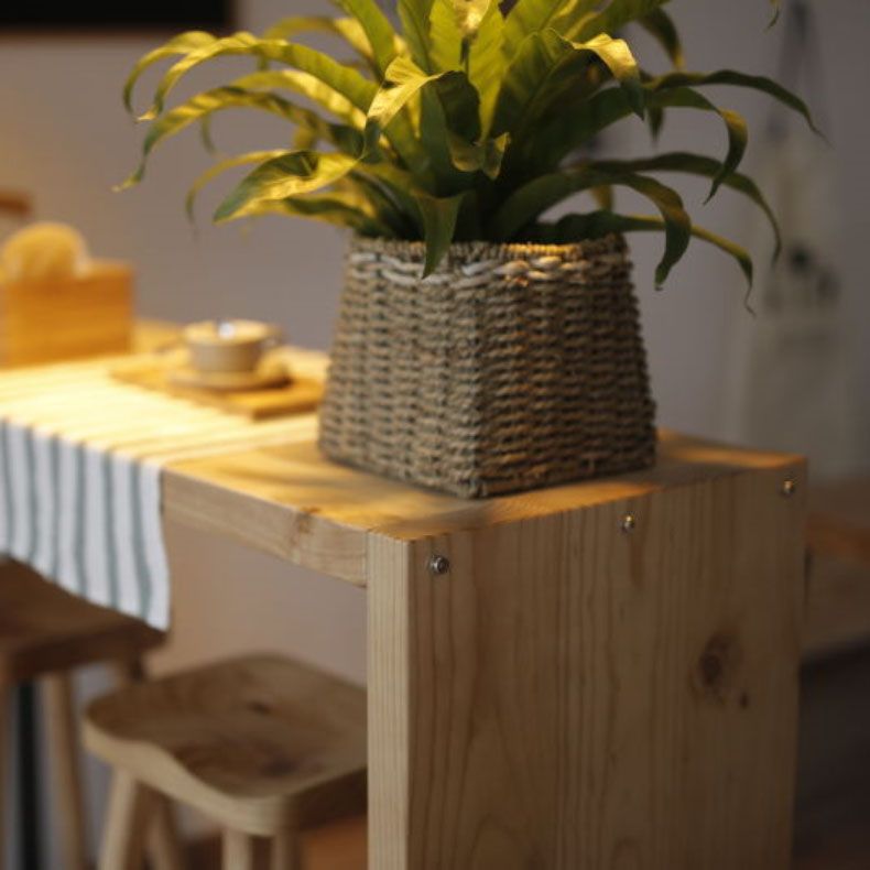 Industrial Indoor Bar Dining Table Rectangle Metal and Wood Bar Table