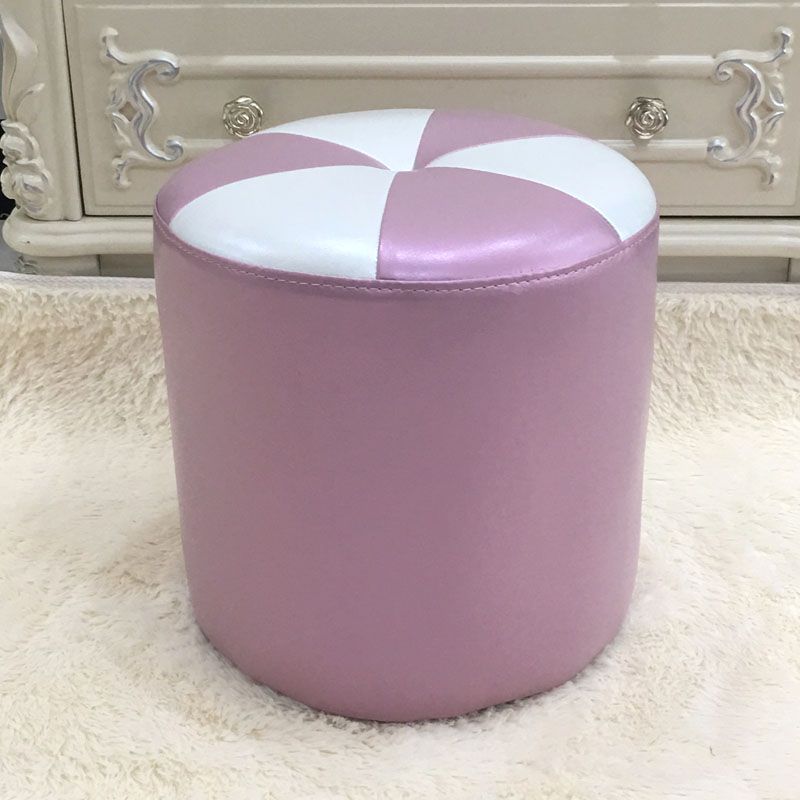 Purple Modern Round Pouf Stain Resistant Color Piece Pouf for Living Room