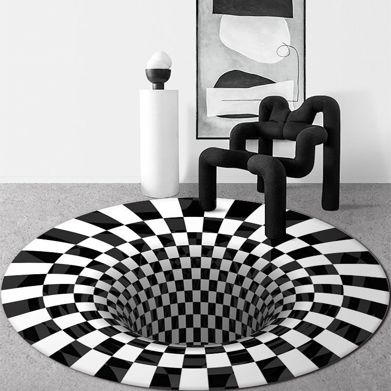 Tapis géométrique moderne blanc moderne tapis de support sans glissement pour le salon