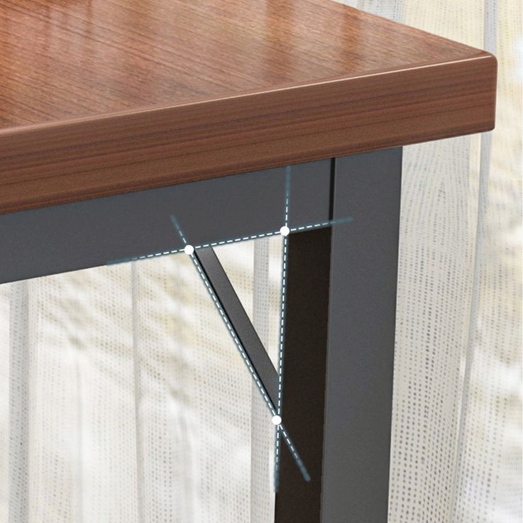 Iron Trestle Base Bar Height Table Industrial Rectangle Bar Dining Table