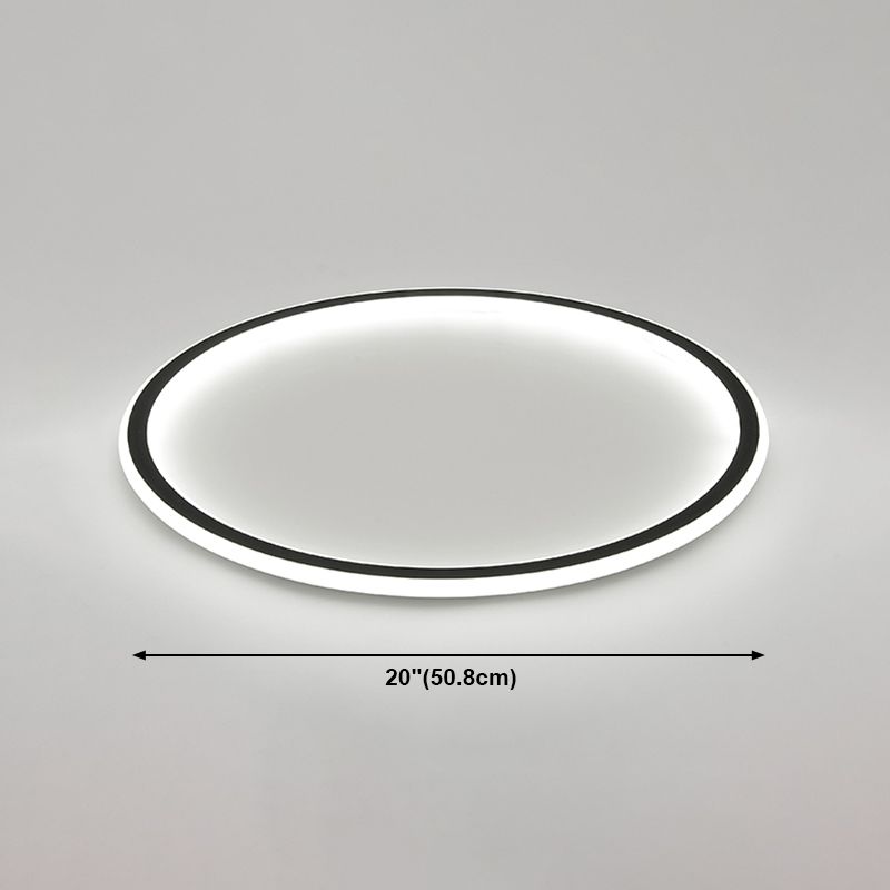 Plafonnier LED en aluminium noir, lampe moderne à montage encastré pour salon