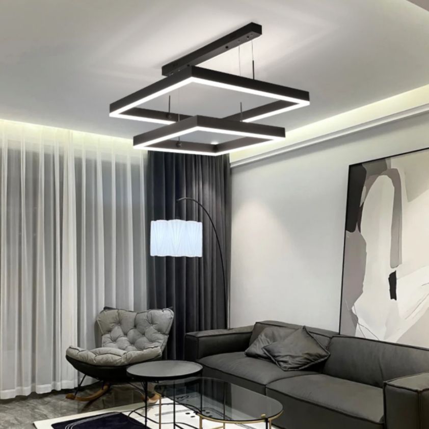 Modern Chandeliers For Dining Room Multiple Squares Hanging Light Fixtures