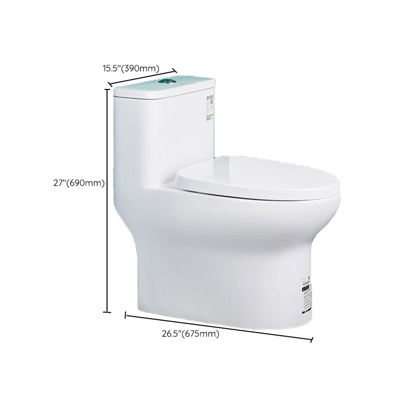 Traditional Floor Mounted Toilet White Seat Included Toilet Bowl for Bathroom