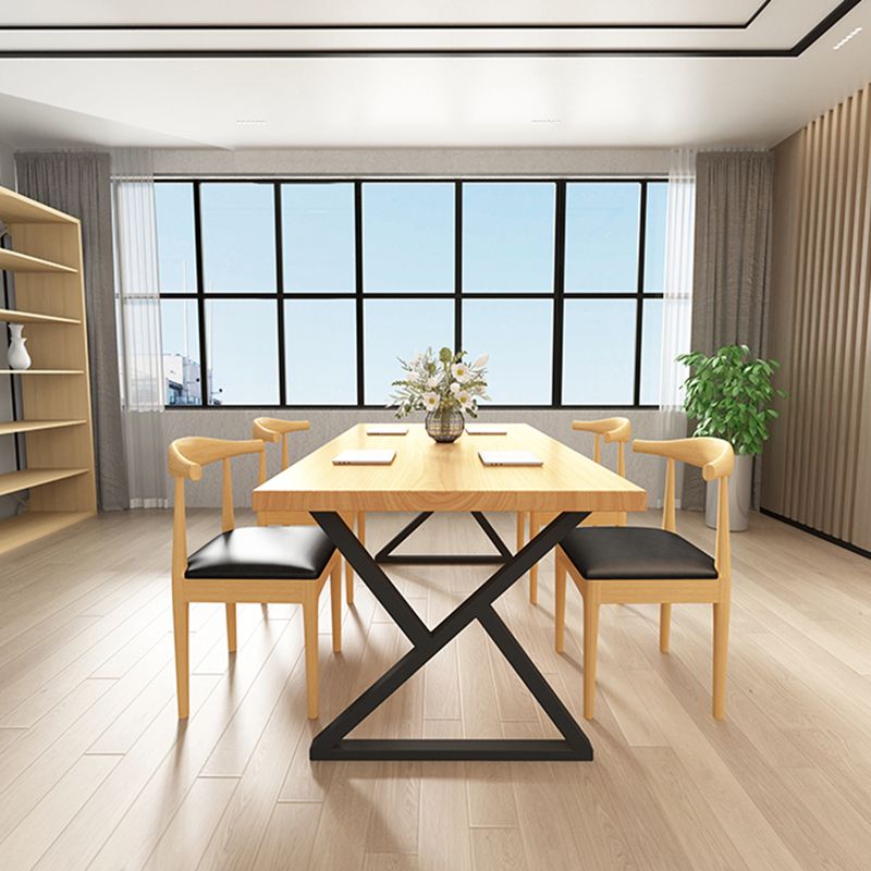 Industrial Pine Dining Room Set 1/4/5 Pieces Rectangle Dining Table Set