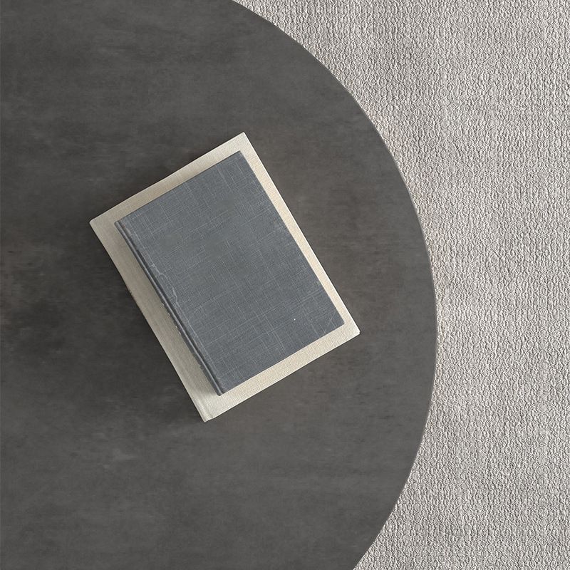 Mid-Century Modern Coffee Table Round Drum Coffee Table in Grey