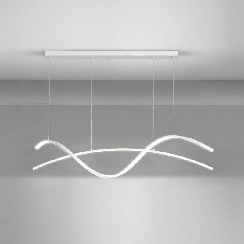 Strip Shape Island Light Modern LED Island Hanging Lamp with Acrylic Shade for Dining Room