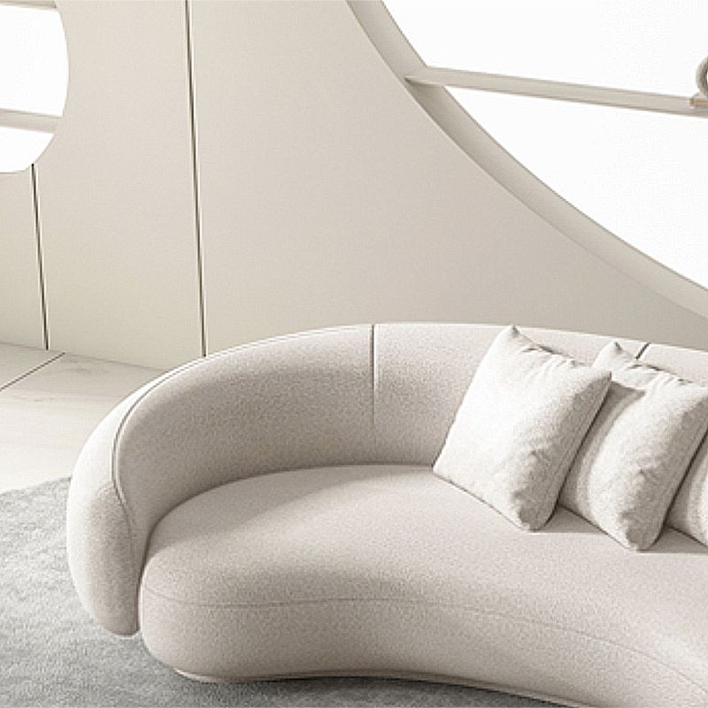 25.6" H Contemporary Faux Leather Curved Sofa for Living Room