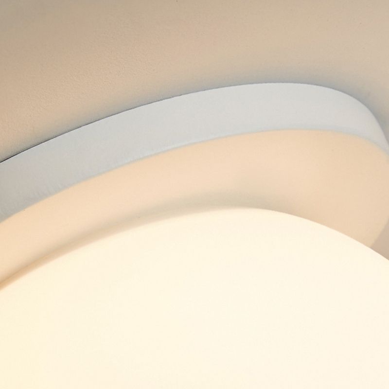 Glass Globe Flush Mount in Modern Concise Style Lacquered Iron Ceiling Light in White
