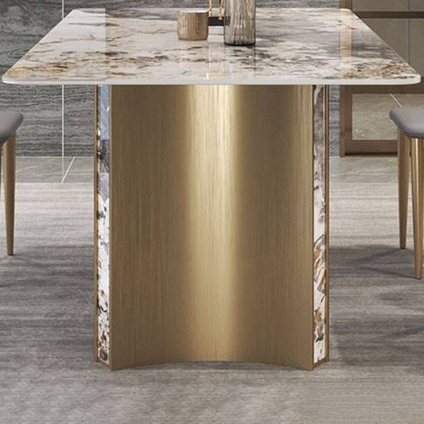 Luxurious Sintered Stone Top Dining Set Rectangle 1/3/4/5/7 Pieces Dining Room Table Set