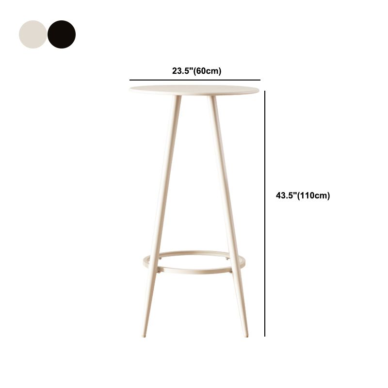 1/2/3 Pieces Industrial Round Bar Table Set Iron Bistro Set with Footrest