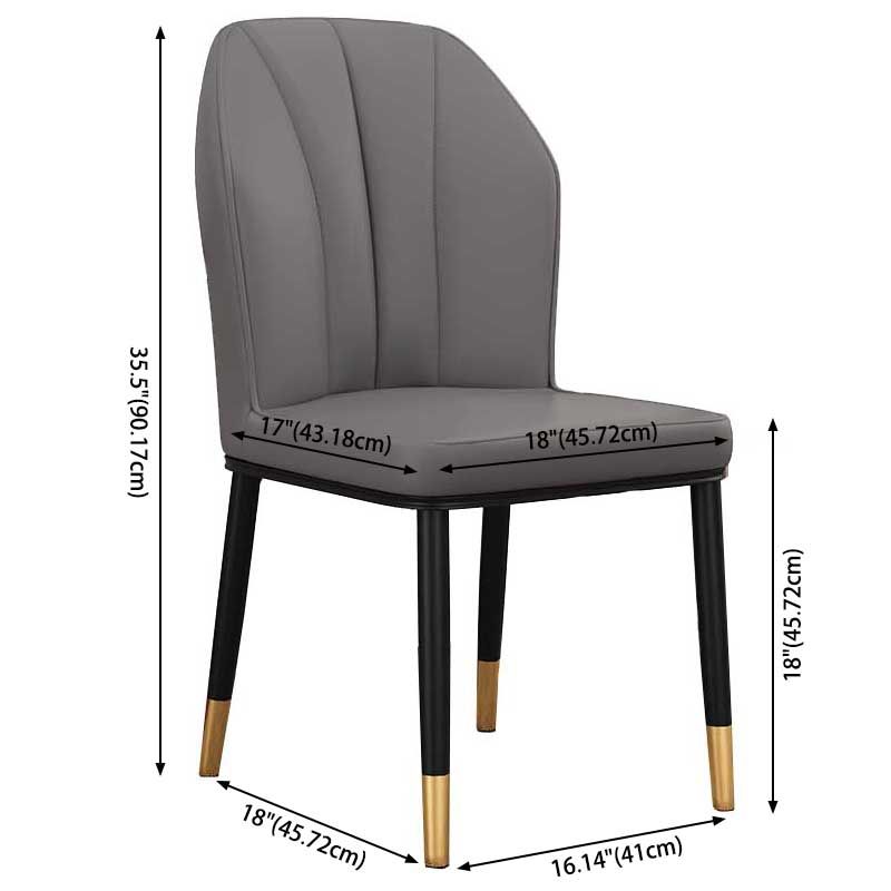 Modern Indoor Leather Parsons Chair 36"H Armless Dining Chair for Restaurant