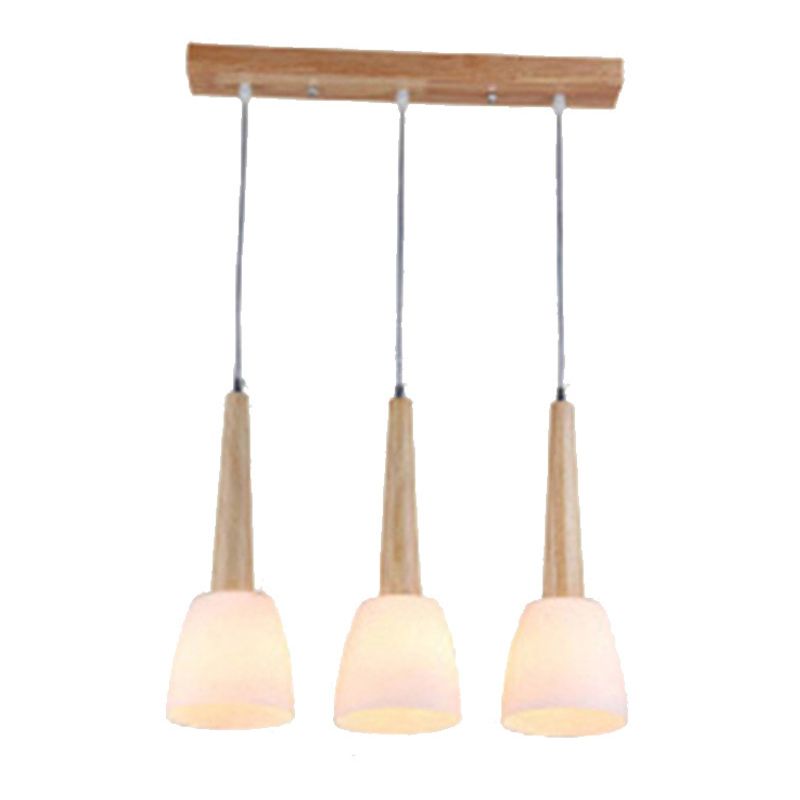 Verre Unique Forme suspendue Lumières Modern Style en bois suspendu le montage
