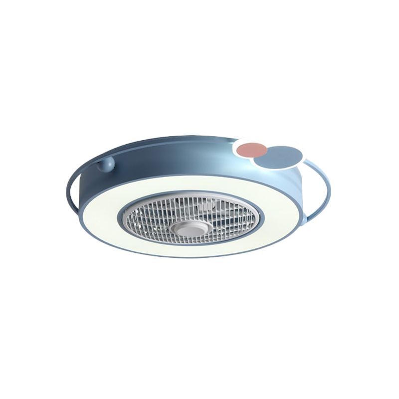Fan Blue/Pink LED Afferty Acrilico SEMILE SEMI SEMI SEMI SEMI SEMI FLUSHETTO CON ORNAZIONE DI CUORE/CLOUP TOUND/AMORE, larghezza 23,5 "