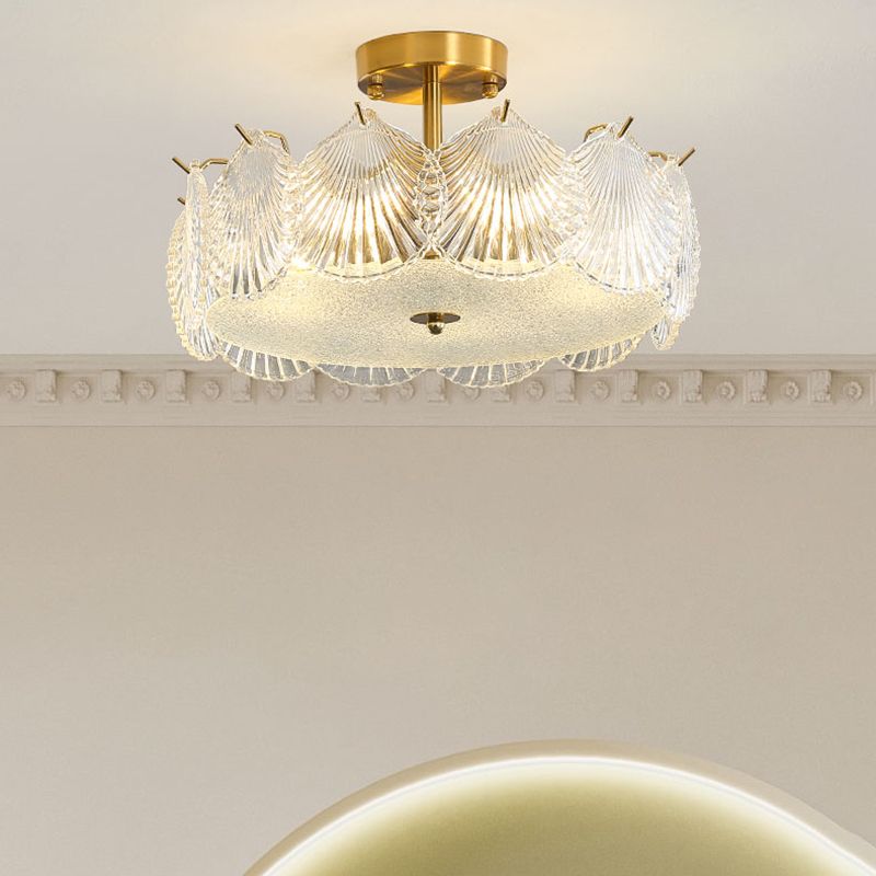 Modern Flush Mount Light Minimalist Flush Mount Ceiling Light Fixture with Glass Shade