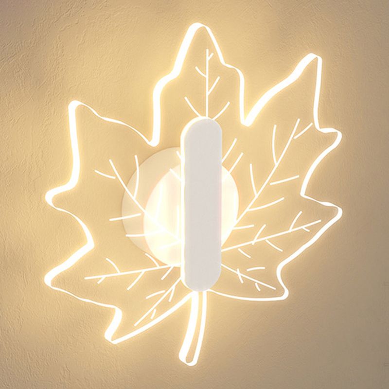 Metal and Acrylic LED Wall Flush Mount Contemporary in Black / White / Gold