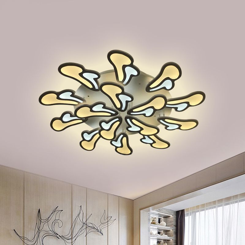 Luce di fiore bianco Modernismo LED ACRILICA SEMI FLUSH MONTURA IN LUCE COLD/BIANCA